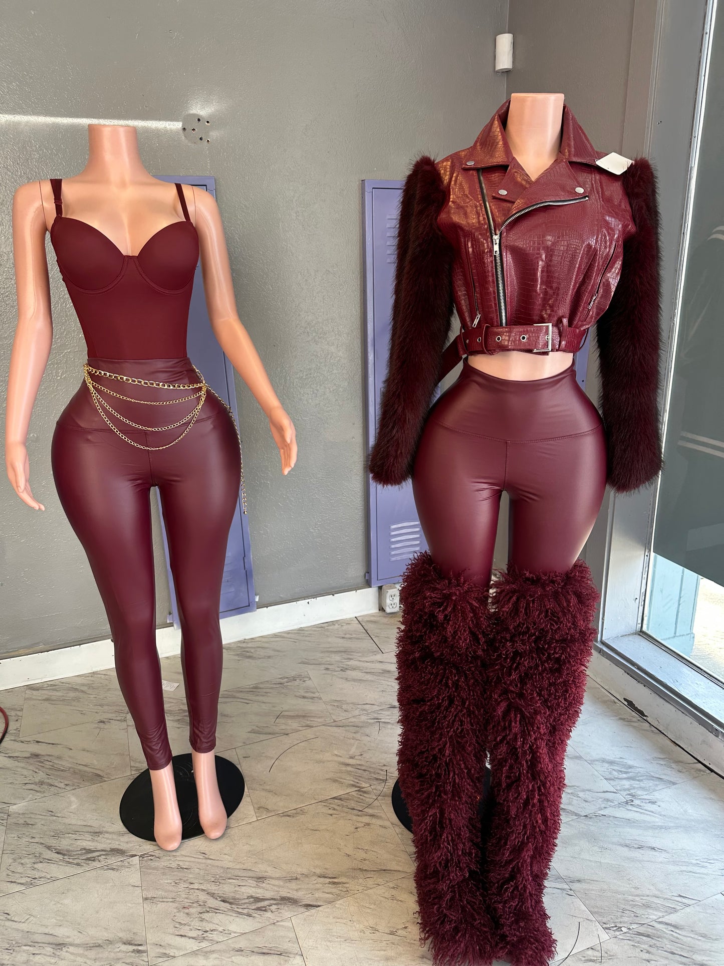 Merlot Leather Leggings