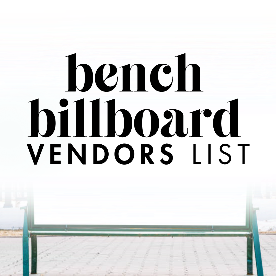 BENCH BILLBOARD VENDORS LIST