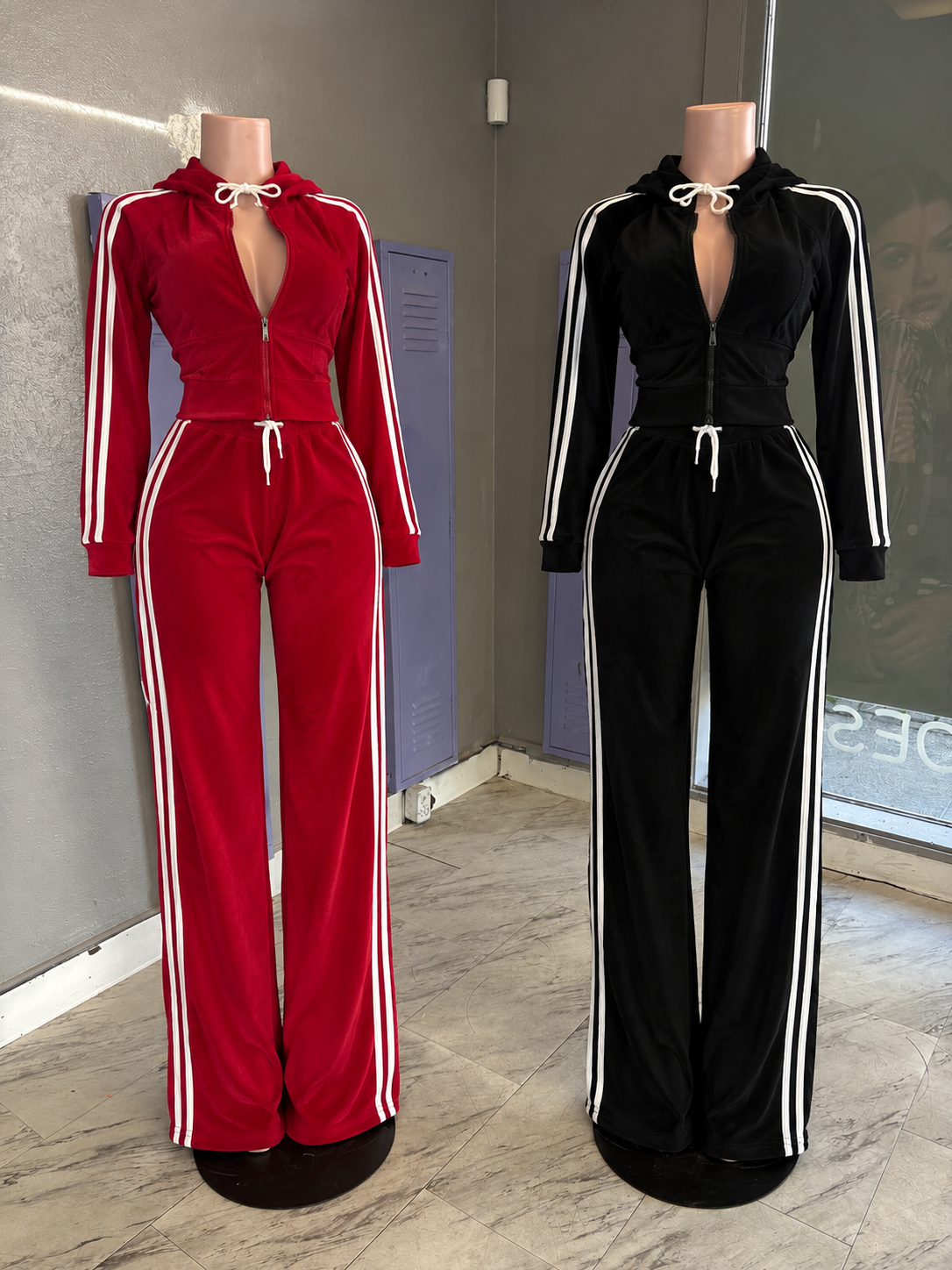 Striped flared set