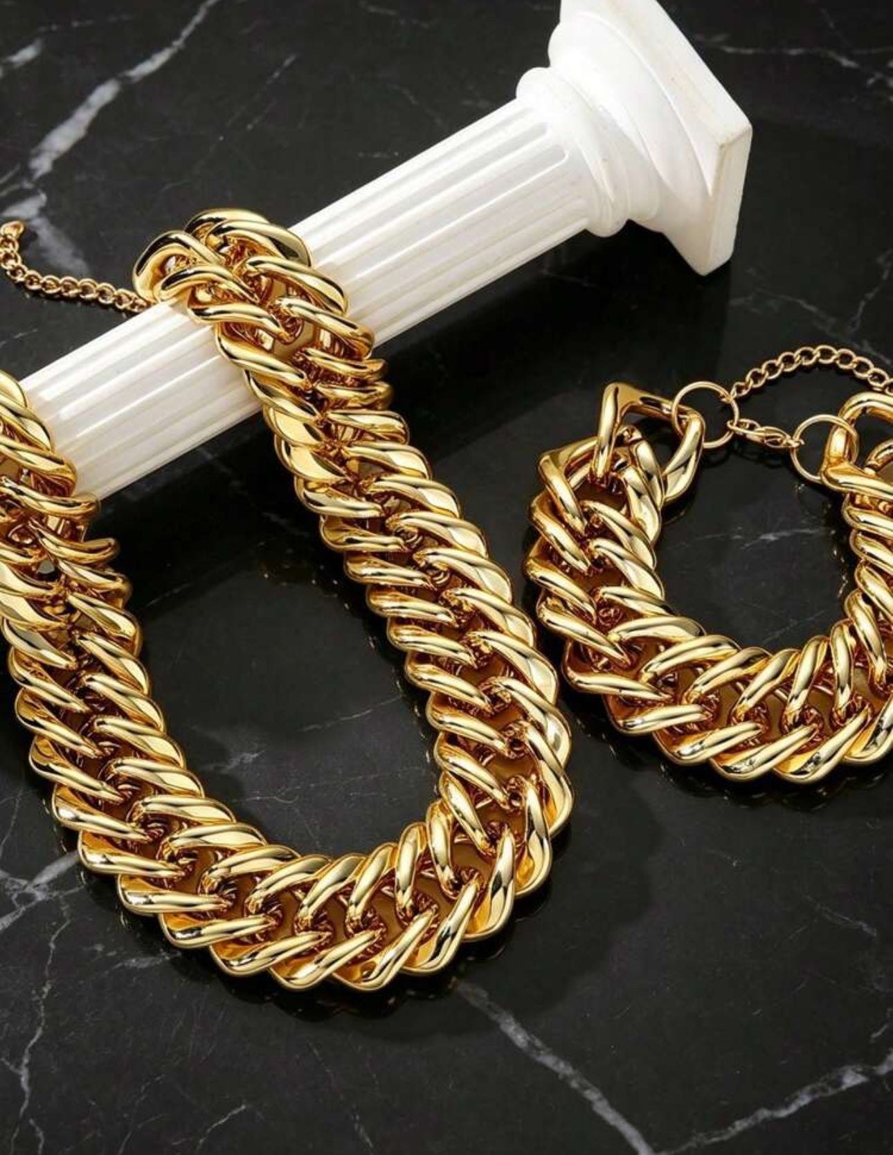 Braided Rope Chain & Bracelet Set