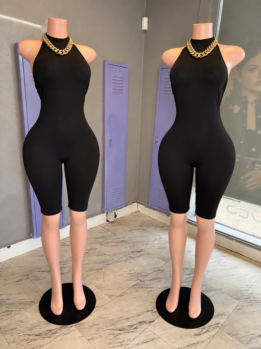 Plain Jane Back Out Halter Romper