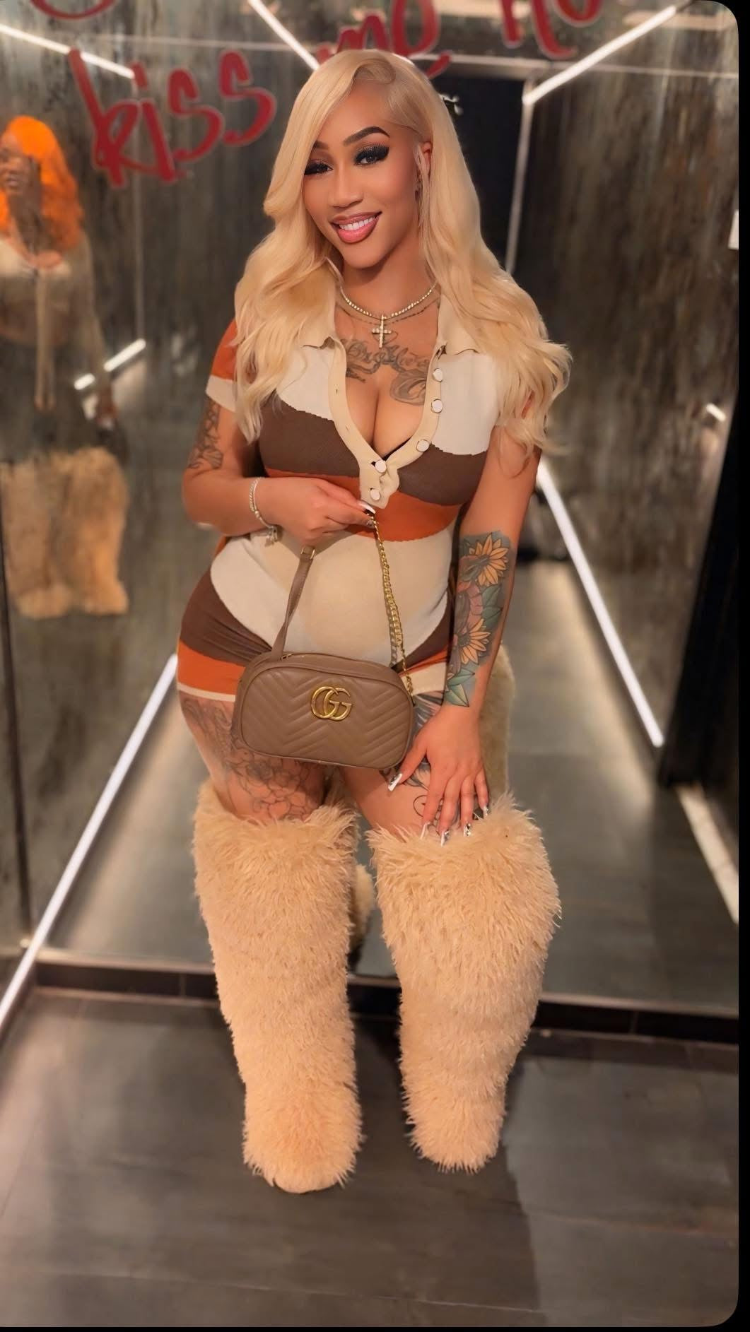 Poodle Mongolian Boots  ( Thigh Highs )