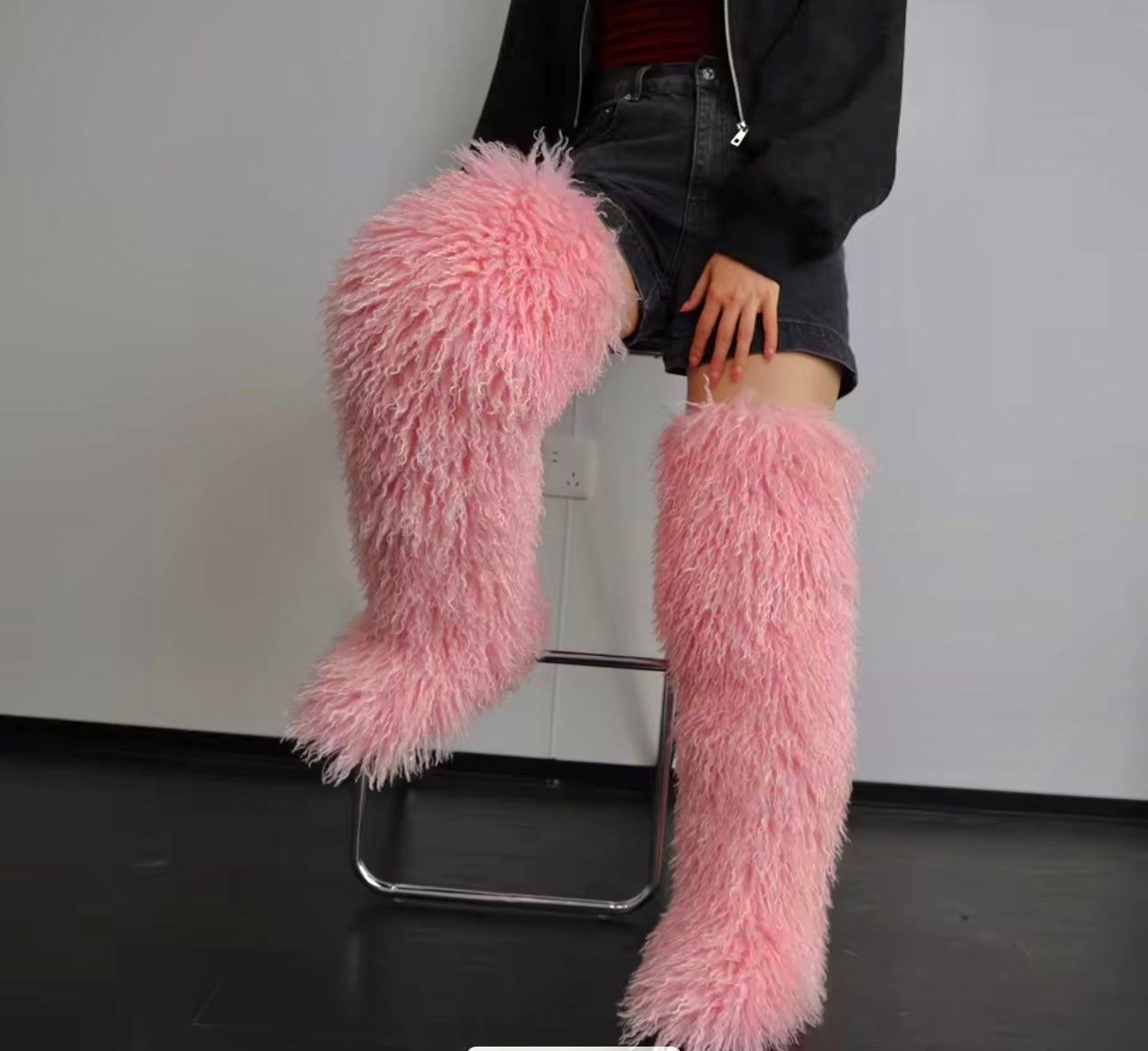Poodle Mongolian Boots  ( Thigh Highs )