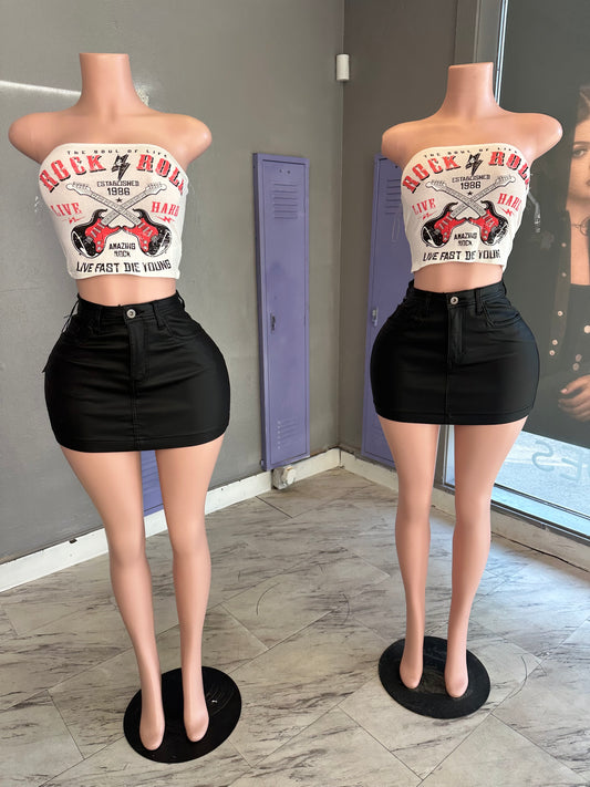 Mela Leather Skirt